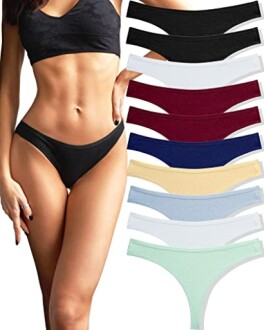 Conjunto de tangas de colores para mujer.